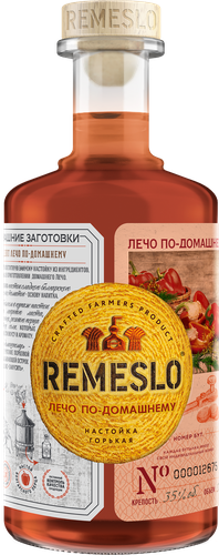 Настойка REMESLO FERMERA Лечо по-домашнему 35%, горькая, 0.5л