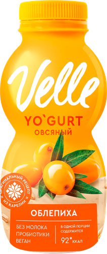 Продукт овсяный ферментированный питьевой VELLE Облепиха, 230г, детальное фото