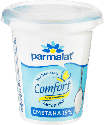 Сметана PARMALAT Comfort безлактозная 15%, без змж, 300г, изображение