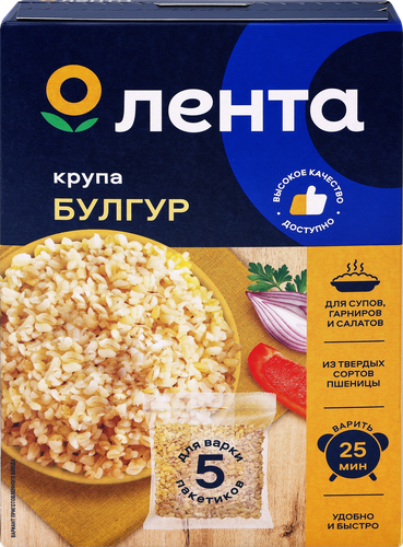 Булгур ЛЕНТА Булгур, в пакетиках, 5х80г, картинка