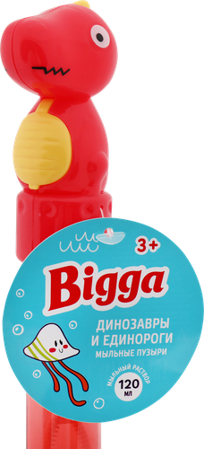Мыльные пузыри BIGGA Динозавры и единороги, 36,5см, 120мл, Арт. BB079-N3, крупный план