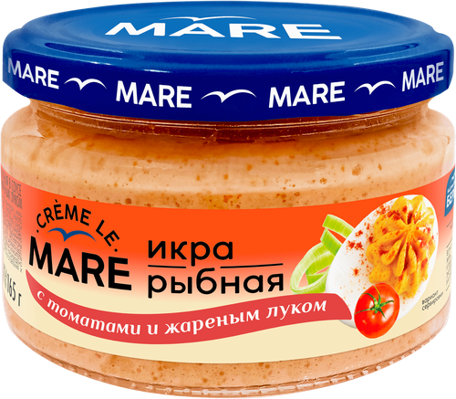 Икра рыбная слабосоленая БАЛТИЙСКИЙ БЕРЕГ Creme Le Mare, в соусе с томатами и жареным луком, 165г, картинка