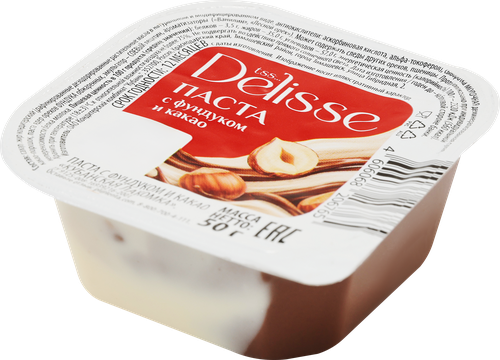 Паста DELISSE Кубанская лакомка, с фундуком и какао, 50г, крупный план