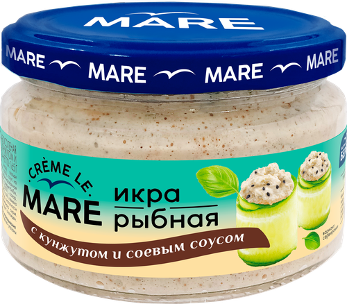 Икра рыбная слабосоленая БАЛТИЙСКИЙ БЕРЕГ Creme Le Mare, в соусе с кунжутом и соевым соусом, 165г, картинка