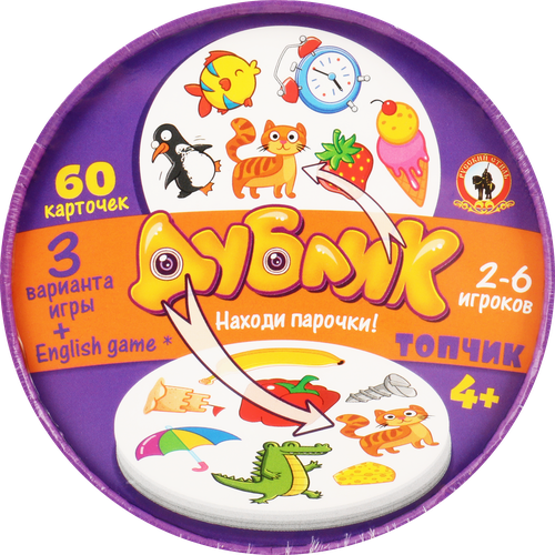 Игра настольная РУССКИЙ СТИЛЬ Дублик в круглой коробке, в ассортименте, изображение