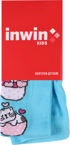 Колготки детские INWIN р. 86–140, котики в кружке, голубые, Арт. КINWINКОТКРУ, детальное фото