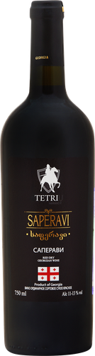 Вино TETRIU Саперави ординарное сортовое красное сухое, 0.75л, картинка