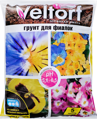 Грунт для фиалок VELTORF, 5л, крупный план