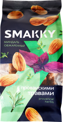 Миндаль SMAKKY жареный, прованские травы, 150г, вид