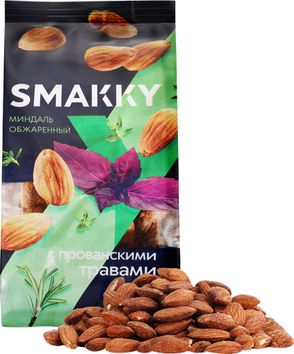 Миндаль SMAKKY жареный, прованские травы, 150г, вид