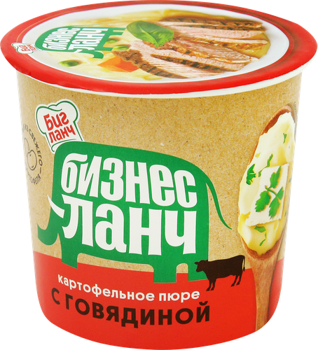 Пюре картофельное БИЗНЕС ЛАНЧ с говядиной, 40г, картинка