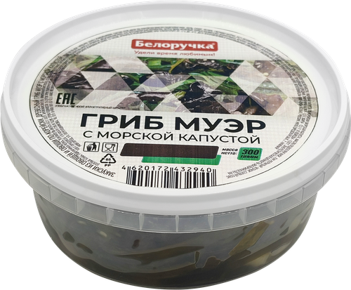 Грибы Древесные БЕЛОРУЧКА с морской капустой, 300г, детальное фото