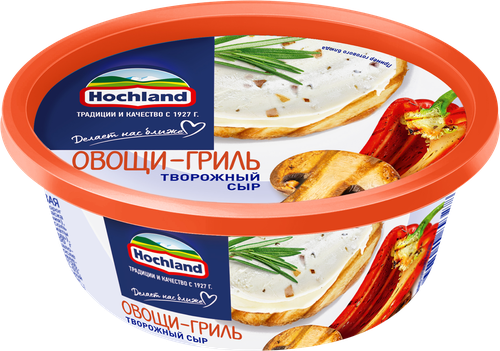Сыр творожный HOCHLAND Овощи-гриль 60%, без змж, 140г, крупный план