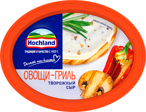 Сыр творожный HOCHLAND Овощи-гриль 60%, без змж, 140г, крупный план