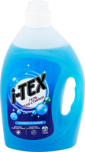 Гель для стирки i-TEX универсальный, 3л, крупный план