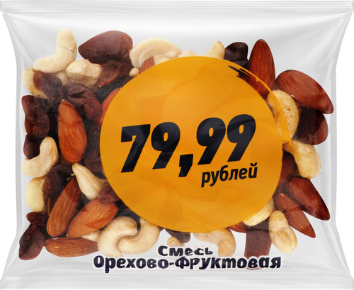 Смесь орехов и сухофруктов, 70г, крупный план