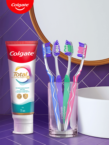 Зубная щетка COLGATE Зиг Заг многофункциональная, средней жесткости, 2+1, 3шт, изображение