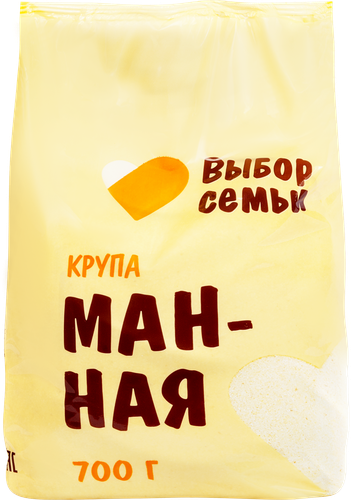 Крупа манная ВЫБОР СЕМЬИ Марка М, 700г, вид