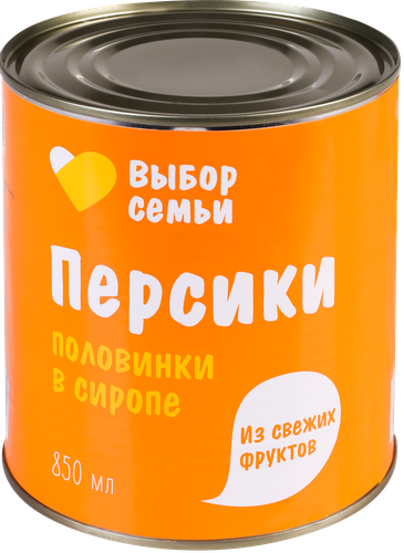 Персики ВЫБОР СЕМЬИ половинки в сиропе, 850мл, фото