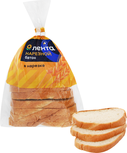 Батон ЛЕНТА половинка, в нарезке, 200г, изображение
