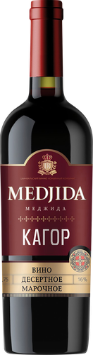 Вино крепленое КАГОР Medjida марочное десертное красное, 0.75л