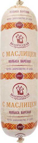 Колбаса вареная БЕЛОРУССКАЯ ТРАДИЦИЯ с маслицем, высший сорт, весовая, детальное фото