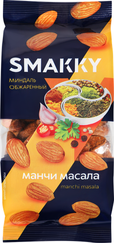 Миндаль SMAKKY жареный, манчи масала, 150г, крупный план