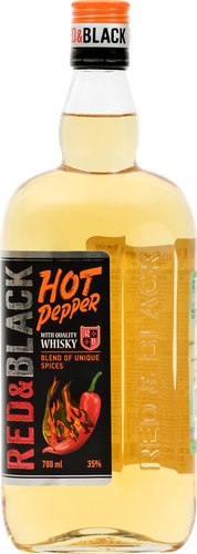 Настойка RED AND BLACK Hot Pepper на основе виски 35%, полусладкая, 0.7л, вид