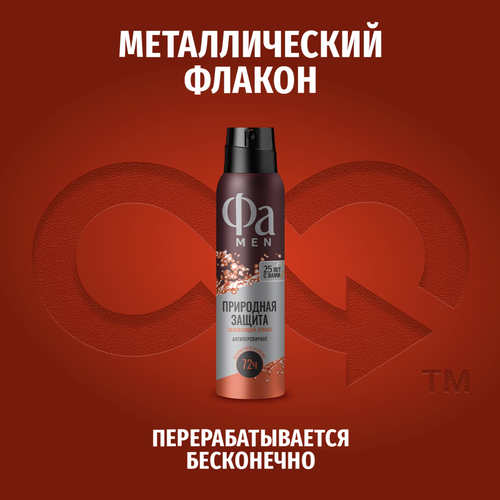 Антиперспирант-спрей мужской ФА Men Природная защита с ароматом гуараны, 150мл, фотография