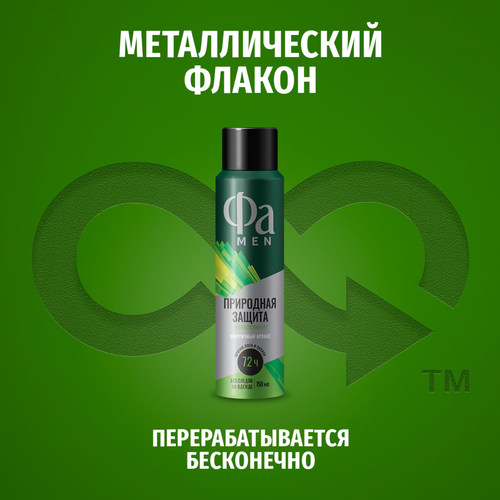 Антиперспирант-спрей мужской ФА Men Природная защита Кактус, 150мл, крупный план