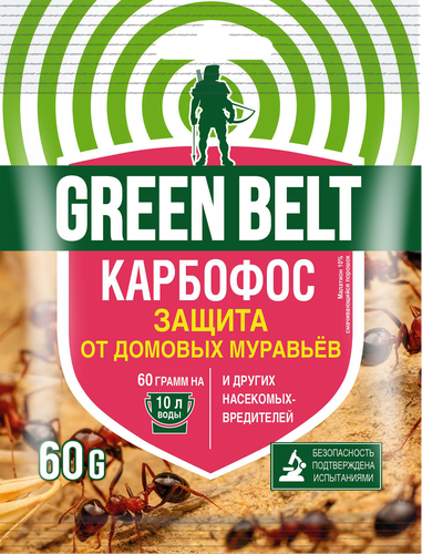 Средство для защиты от насекомых-вредителей ГРИН БЭЛТ Карбофос, Арт. 01-147, 60г, фото