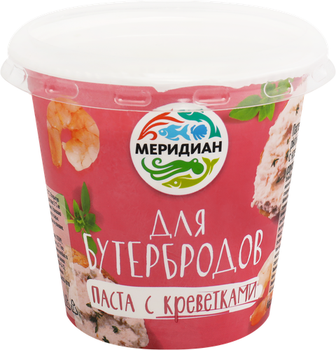 Паста для бутербродов МЕРИДИАН с креветками в сливочном соусе, 140г, фотография
