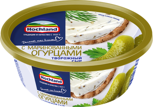 Сыр творожный HOCHLAND с маринованными огурцами 60%, без змж, 140г, фото