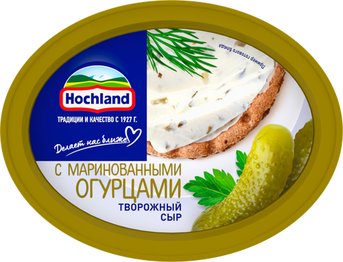 Сыр творожный HOCHLAND с маринованными огурцами 60%, без змж, 140г, фотография