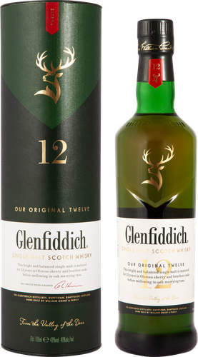 Виски GLENFIDDICH Шотландский солодовый 12 лет 40%, п/у, 0.7л, картинка