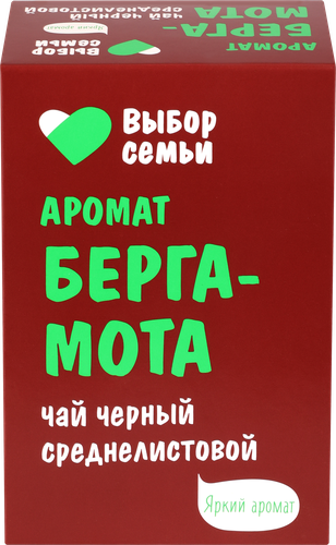 Чай черный ВЫБОР СЕМЬИ с ароматом Бергамота, среднелистовой, 100г, крупный план