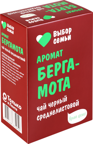 Чай черный ВЫБОР СЕМЬИ с ароматом Бергамота, среднелистовой, 100г, изображение