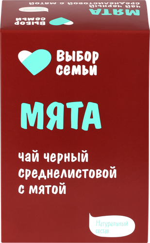 Чай черный ВЫБОР СЕМЬИ с мятой, среднелистовой, 100г, картинка