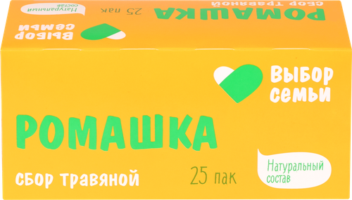 Напиток чайный ВЫБОР СЕМЬИ Сбор травяной Ромашка, 25пак, вид