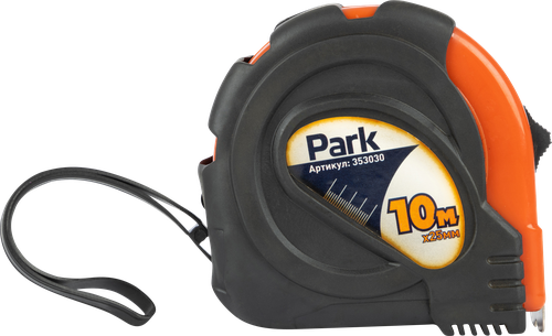 Рулетка PARK TM30-10025 10мx25мм, с фиксатором и прорезиненным корпусом, Арт. 353030, фото