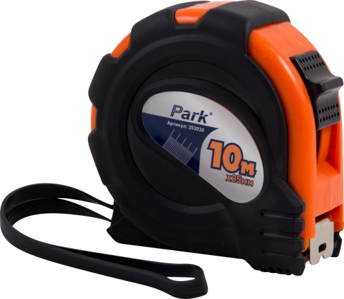 Рулетка PARK TM30-10025 10мx25мм, с фиксатором и прорезиненным корпусом, Арт. 353030, детальное фото