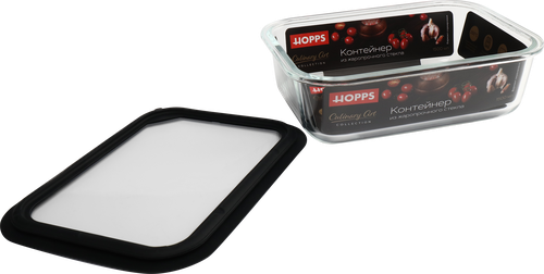 Контейнер HOPPS жаропрочное стекло, силикон, 1.5л, Арт. NE-BG5, изображение