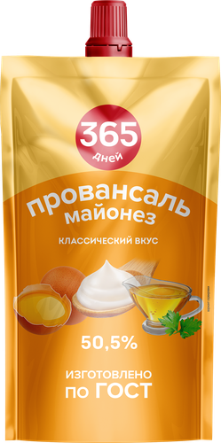 Майонез 365 ДНЕЙ Провансаль 50,5%, 180мл, крупный план
