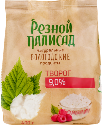 Творог РЕЗНОЙ ПАЛИСАД 9%, без змж, 400г, фотография