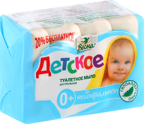Крем-мыло ДЕТСКОЕ нейтральное, туалетное твердое, 300г, фотография