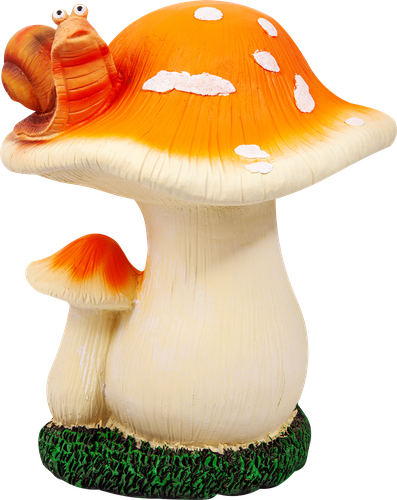 Фигура садовая GIARDINO CLUB Грибы с улиткой 23х23х28см, Арт. GD24021, фотография
