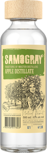 Водка SAMOGRAY Яблочный дистиллят 43%, яблочная, 0.5л