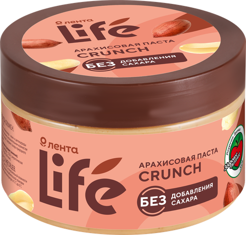 Паста арахисовая ЛЕНТА LIFE Crunch, 250г, картинка
