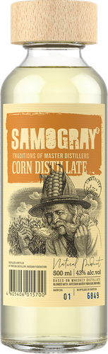 Настойка SAMOGRAY Кукурузный дистиллят 43%, горькая, 0.5л