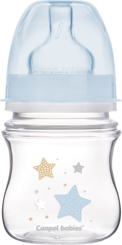 Бутылочка для кормления CANPOL BABIES EasyStart 120мл, антиколиковая с широким горлышком, с 0 месяцев, в ассортименте, Арт. 35/216_blu, 35/216_pin, детальное фото